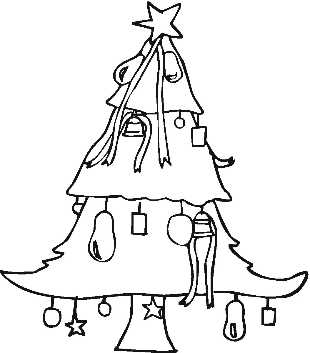 Fisă de colorat cu Pom de craciun de colorat p07