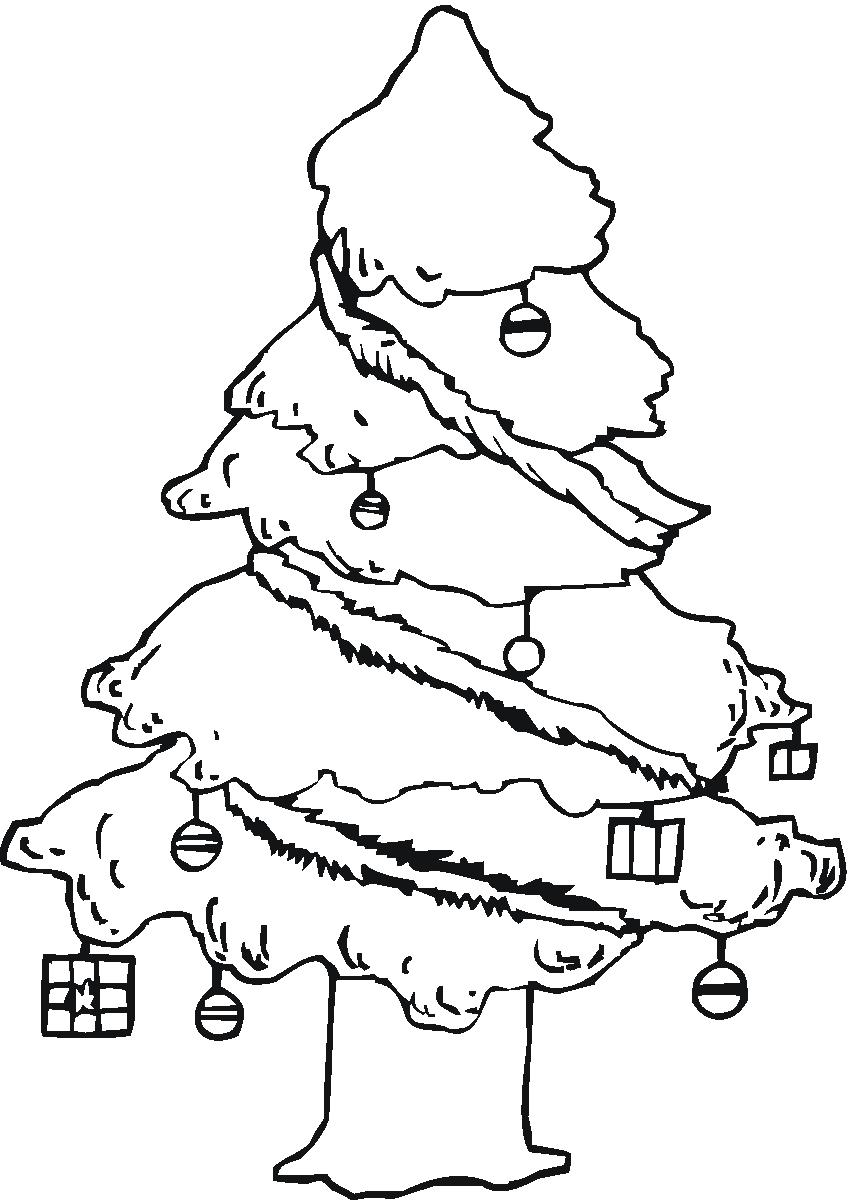 Fisă de colorat cu Pom de craciun de colorat p08