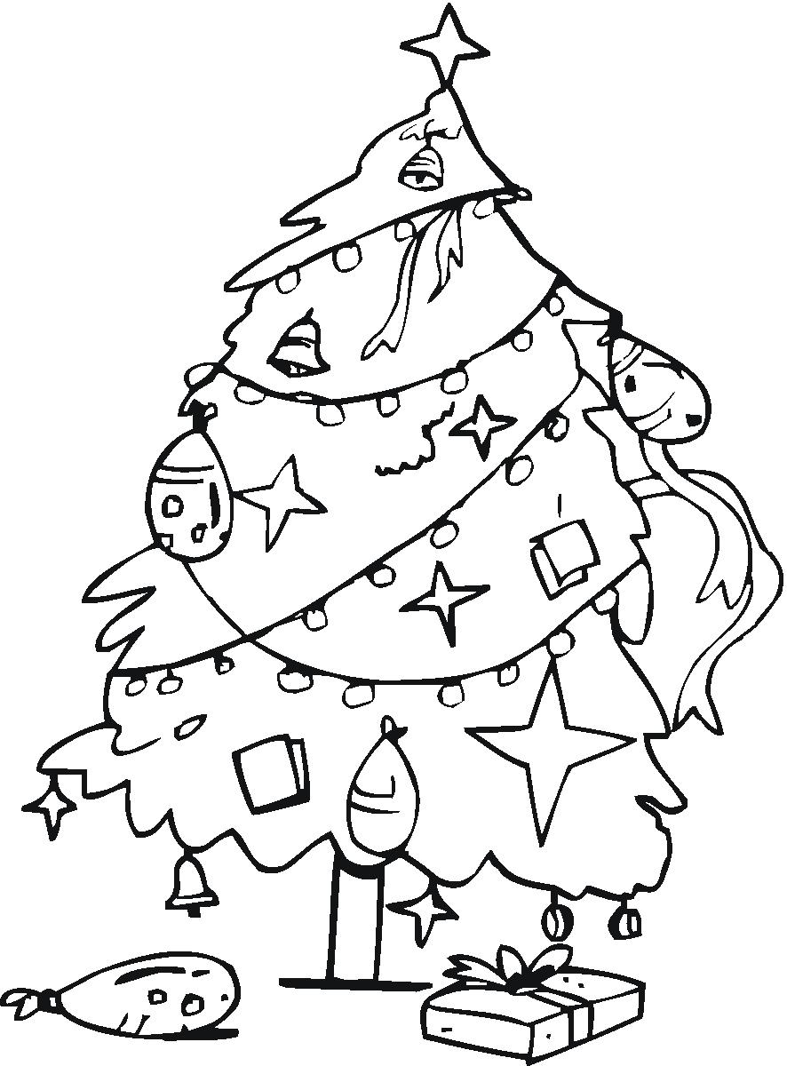 Fisă de colorat cu Pom de craciun de colorat p10