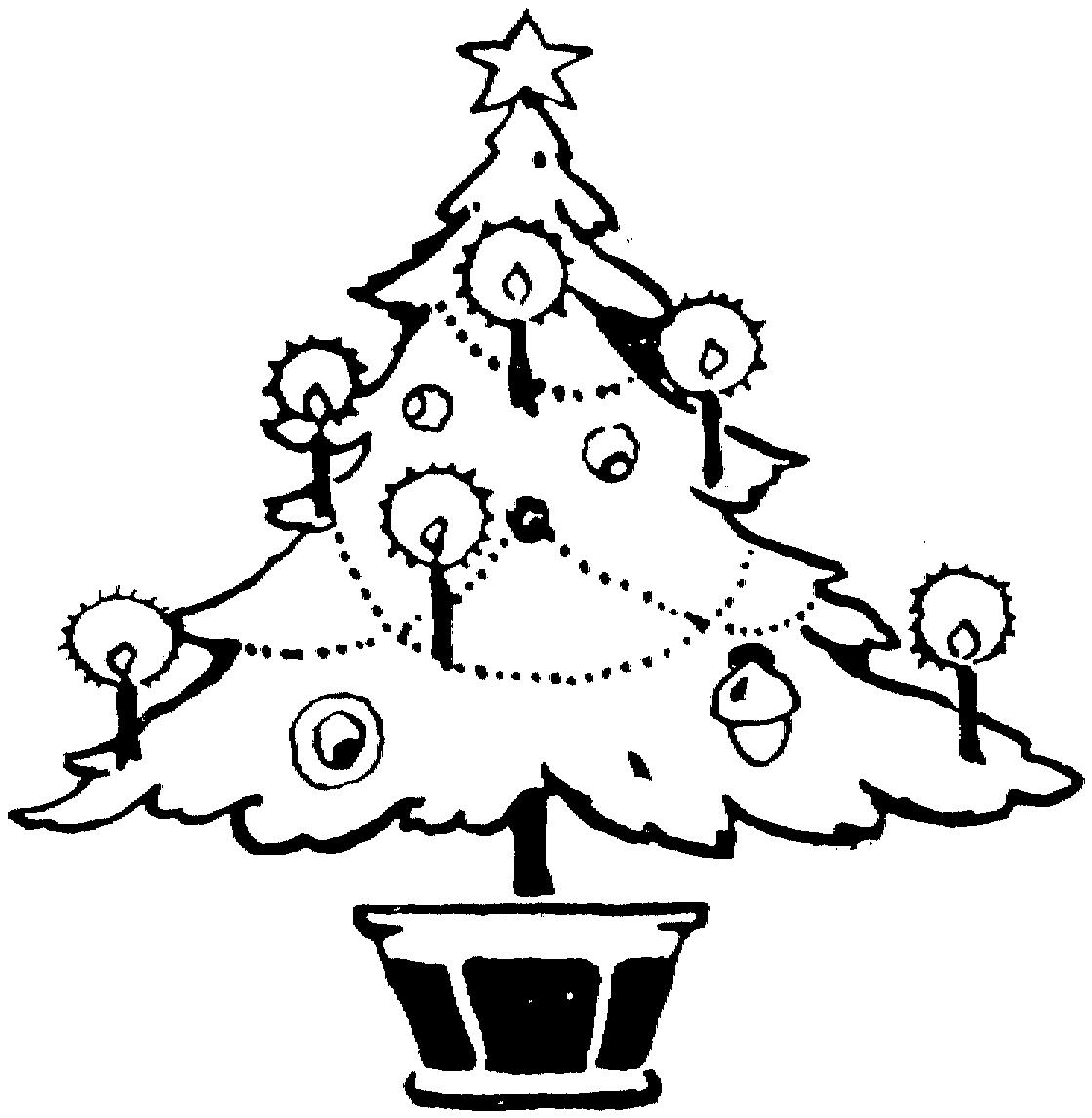 Fisă de colorat cu Pom de craciun de colorat p13