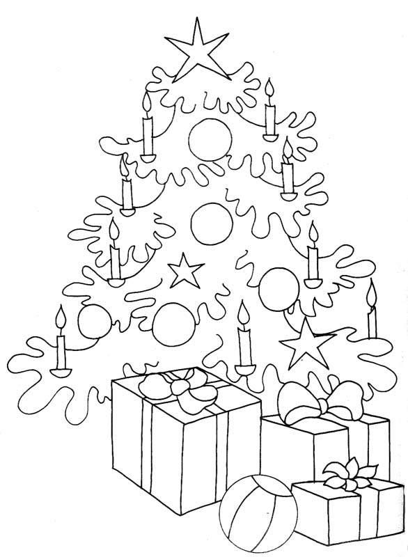 Fisă de colorat cu Pom de craciun de colorat p17