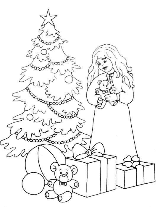 Fisă de colorat cu Pom de craciun de colorat p20