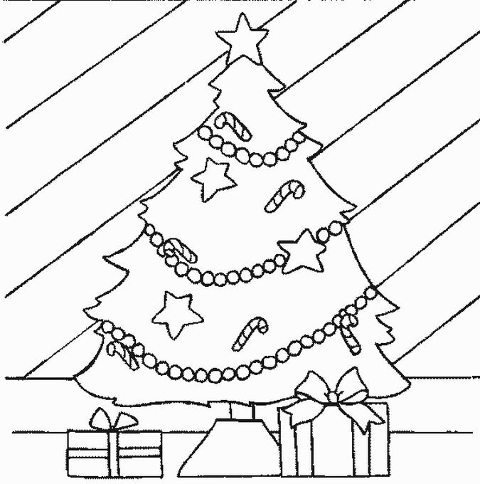 Fisă de colorat cu Pom de craciun de colorat p27