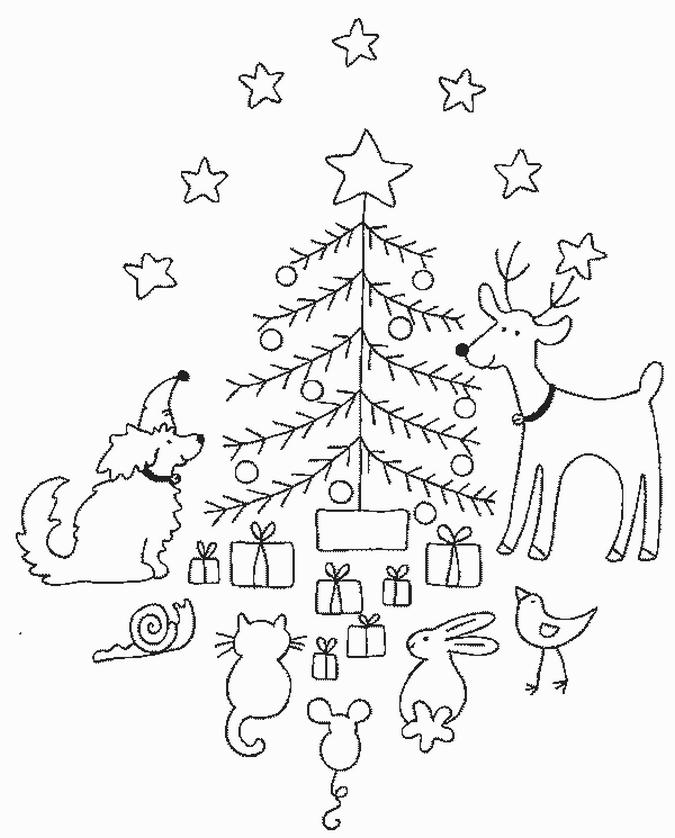 Fisă de colorat cu Pom de craciun de colorat p28