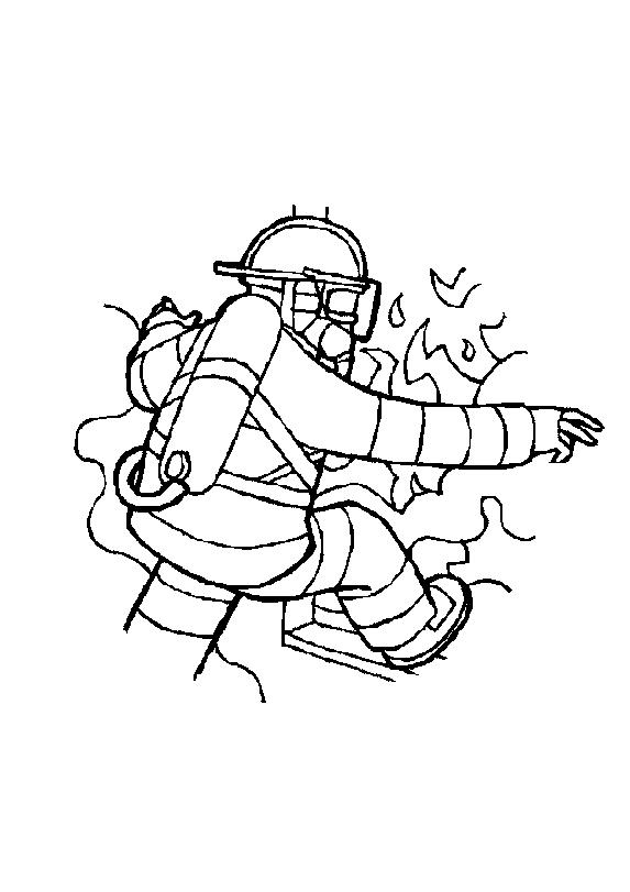 Fisă de colorat cu Pompieri de colorat p08