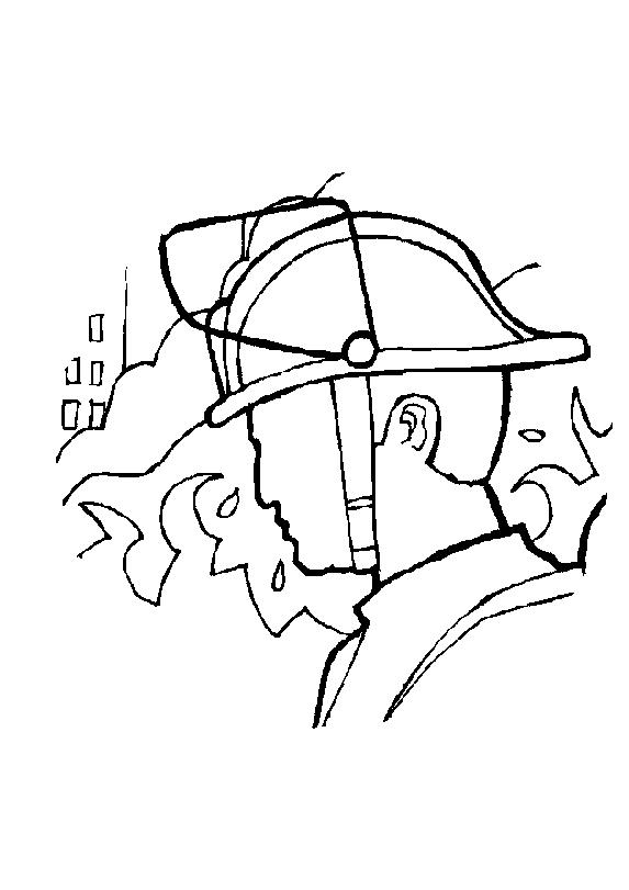 Fisă de colorat cu Pompieri de colorat p10