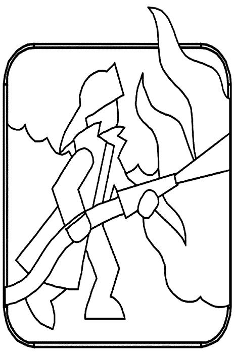 Fisă de colorat cu Pompieri de colorat p17