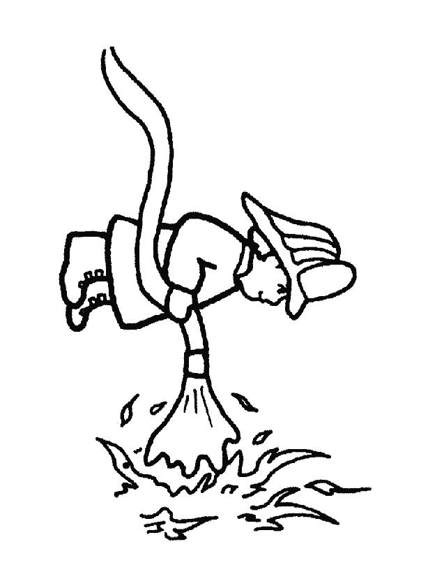 Fisă de colorat cu Pompieri de colorat p24