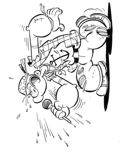 Fisă de colorat cu Popeye marinarul de colorat p03