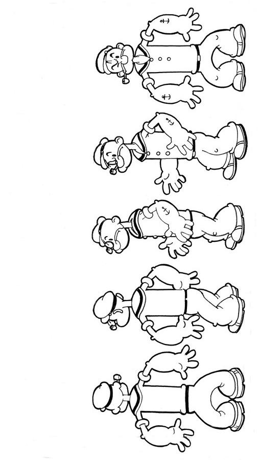 Fisă de colorat cu Popeye marinarul de colorat p05