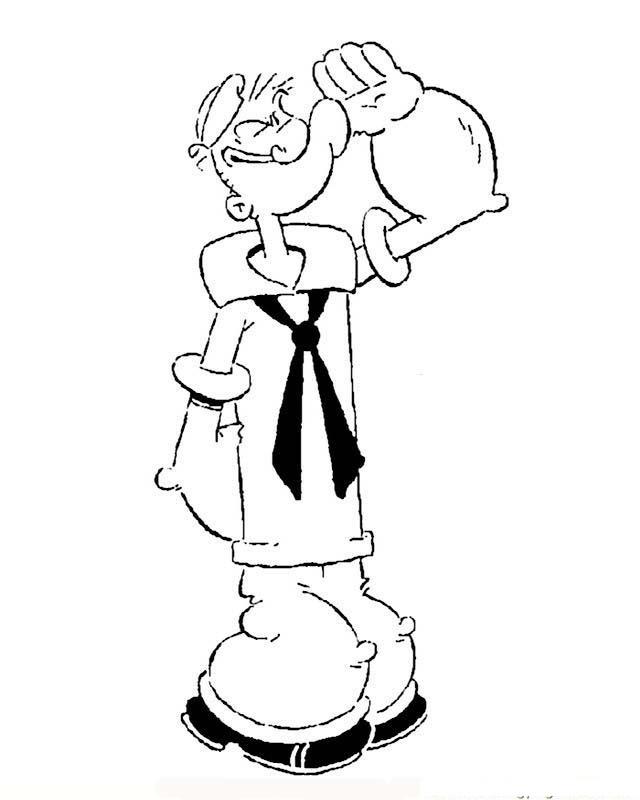 Fisă de colorat cu Popeye marinarul de colorat p12