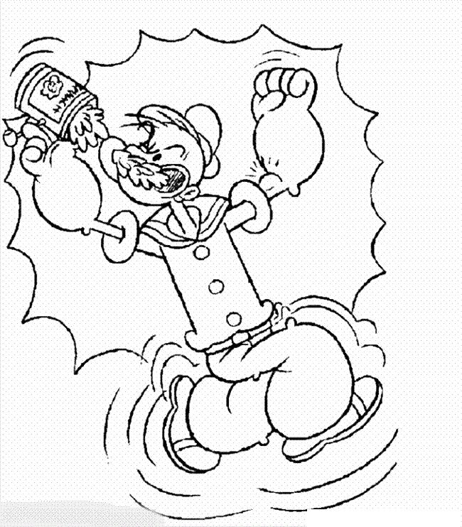 Fisă de colorat cu Popeye marinarul de colorat p14