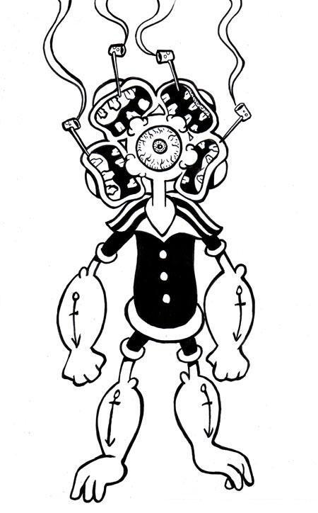 Fisă de colorat cu Popeye marinarul de colorat p22