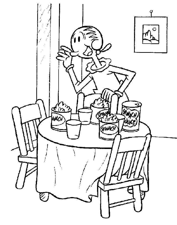 Fisă de colorat cu Popeye marinarul de colorat p25