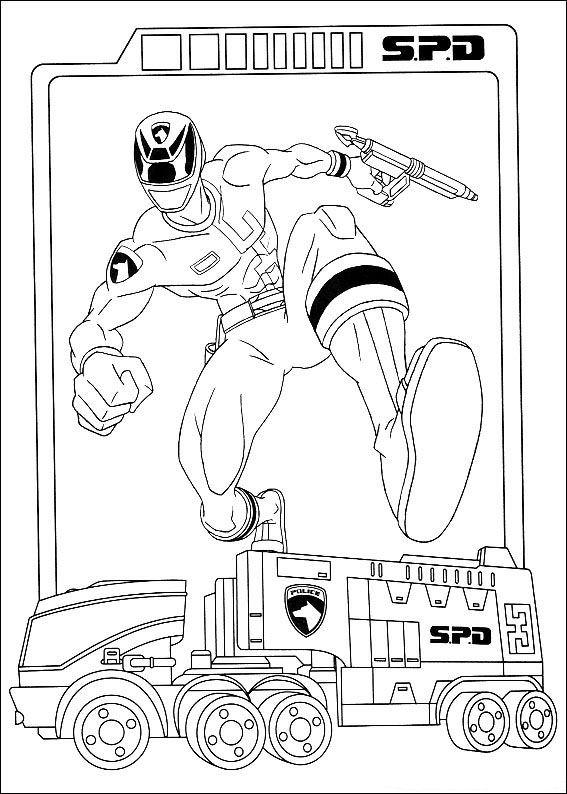 Fisă de colorat cu Power rangers de colorat p75