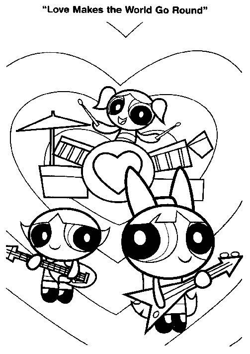 Fisă de colorat cu Powerpuff girls de colorat p06
