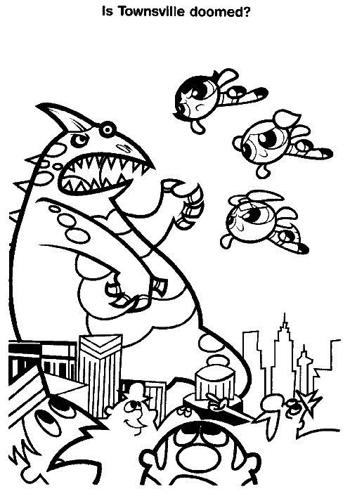 Fisă de colorat cu Powerpuff girls de colorat p10