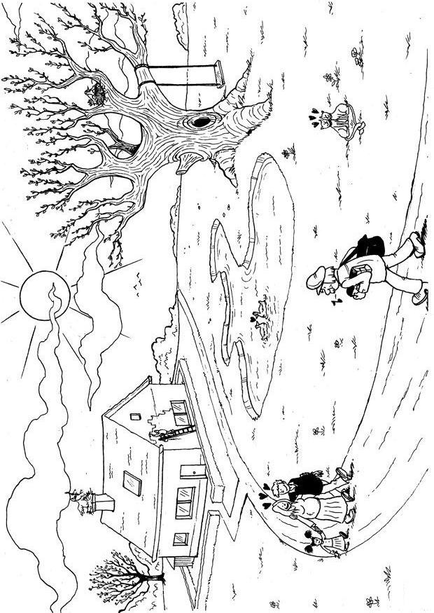 Fisă de colorat cu Primavara de colorat p02