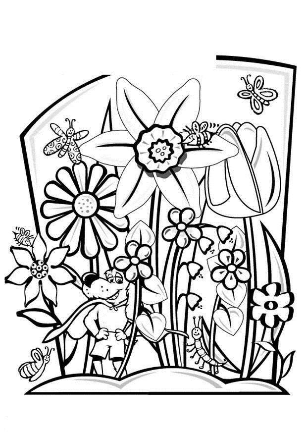 Fisă de colorat cu Primavara de colorat p128