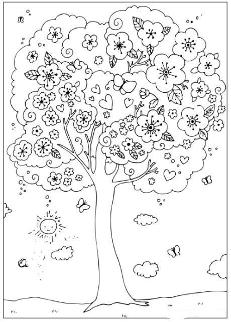 Fisă de colorat cu Primavara de colorat p29