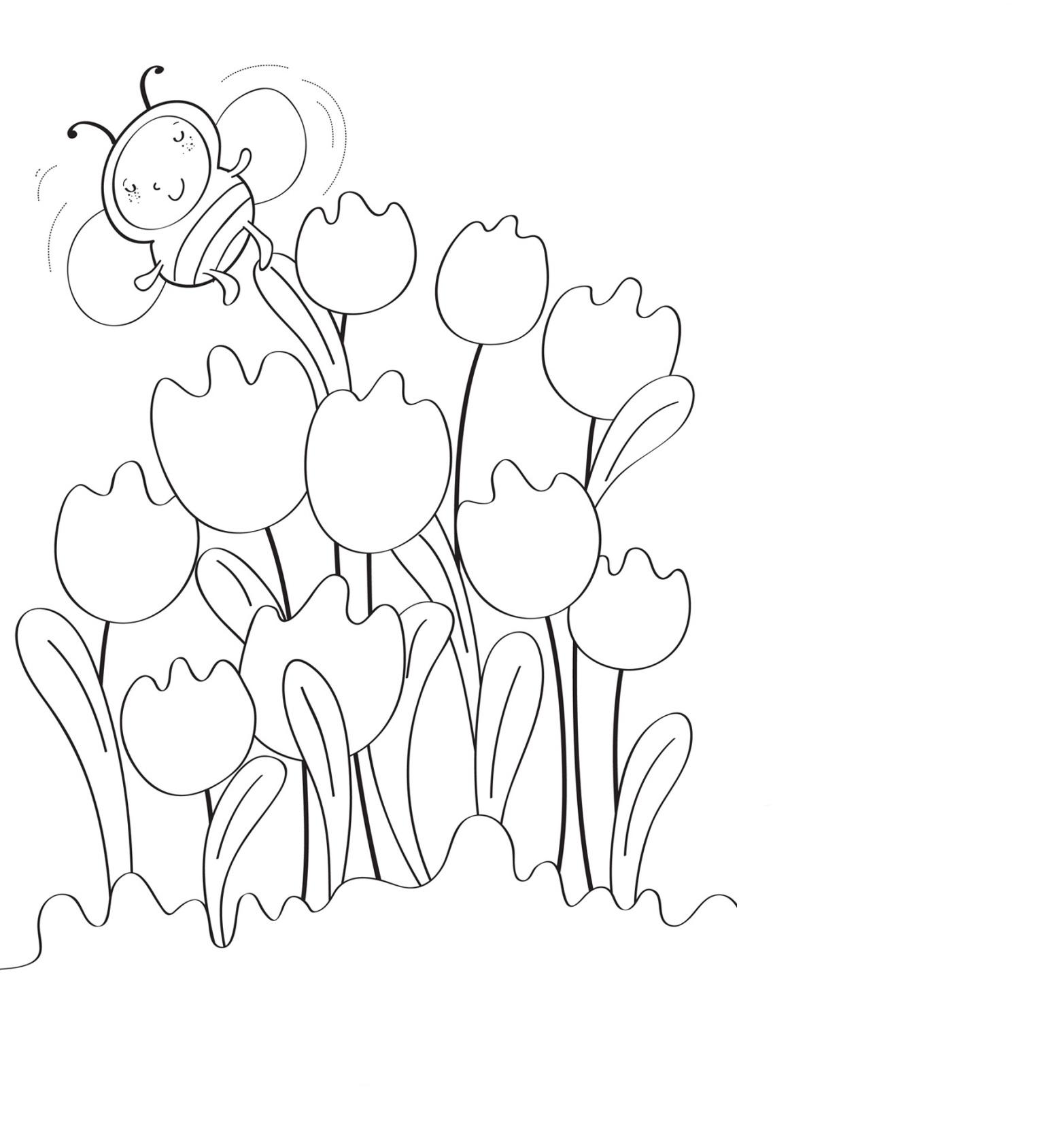 Fisă de colorat cu Primavara de colorat p55