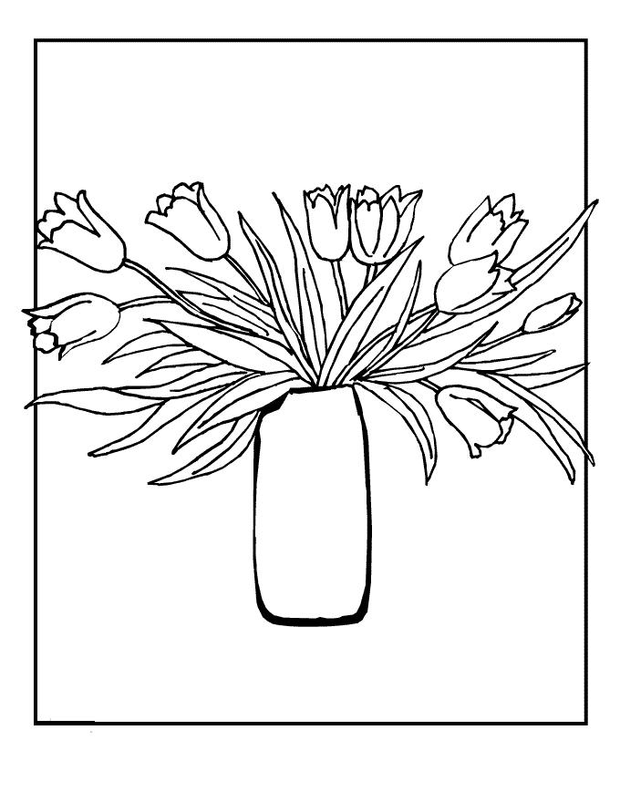 Fisă de colorat cu Primavara de colorat p96