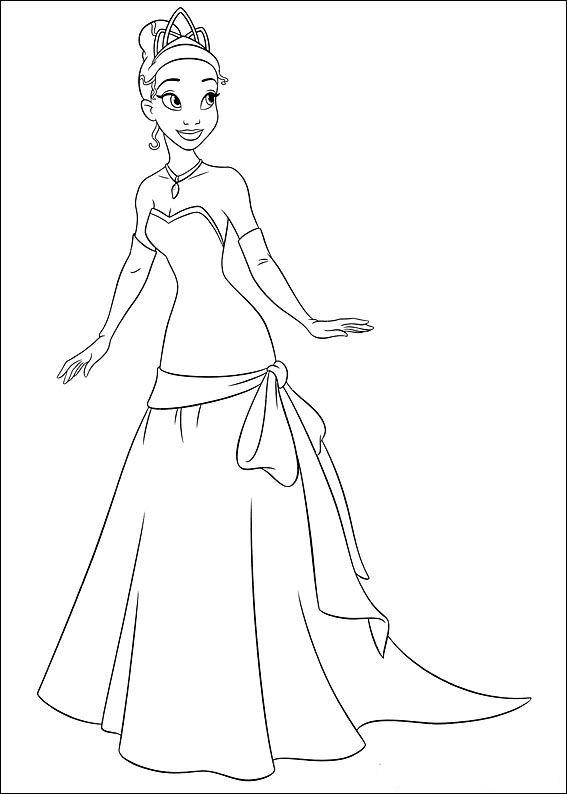 Fisă de colorat cu Printesa si broasca de colorat p05