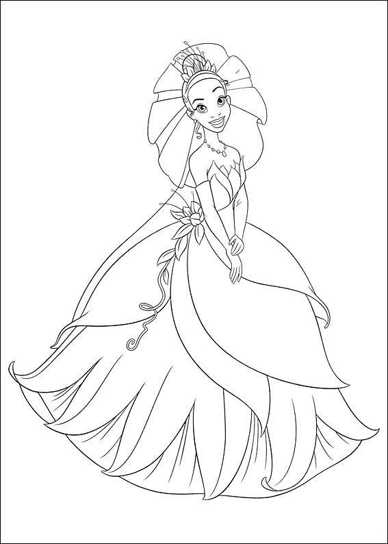 Fisă de colorat cu Printesa si broasca de colorat p06