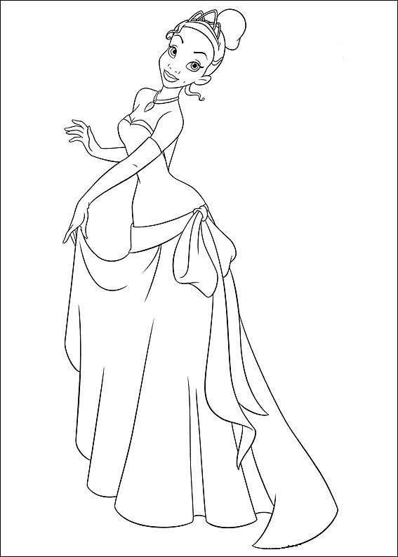 Fisă de colorat cu Printesa si broasca de colorat p07