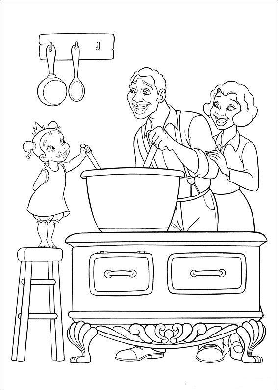 Fisă de colorat cu Printesa si broasca de colorat p13