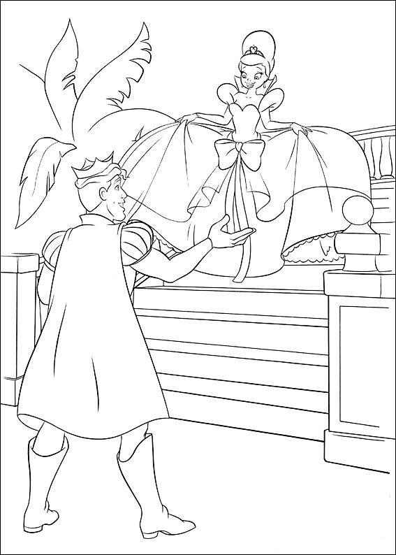 Fisă de colorat cu Printesa si broasca de colorat p18