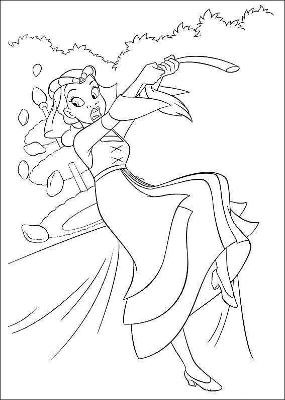 Fisă de colorat cu Printesa si broasca de colorat p20