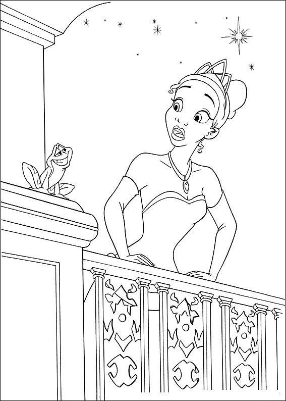 Fisă de colorat cu Printesa si broasca de colorat p24