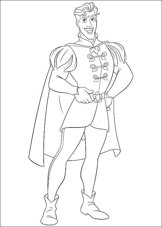 Fisă de colorat cu Printesa si broasca de colorat p36