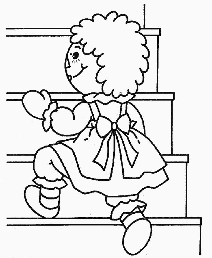 Fisă de colorat cu Raggedy ann and andy de colorat p05