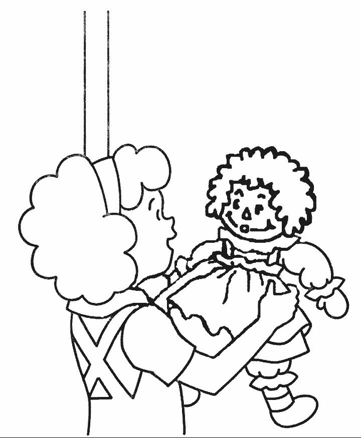 Fisă de colorat cu Raggedy ann and andy de colorat p08