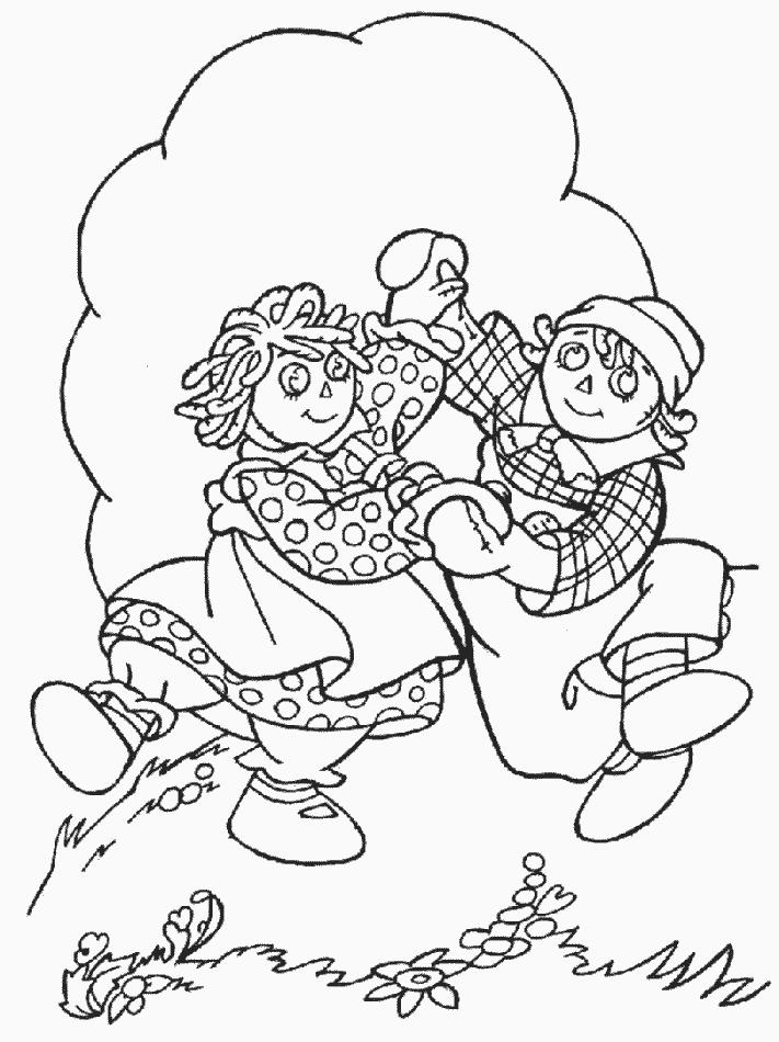 Fisă de colorat cu Raggedy ann and andy de colorat p13