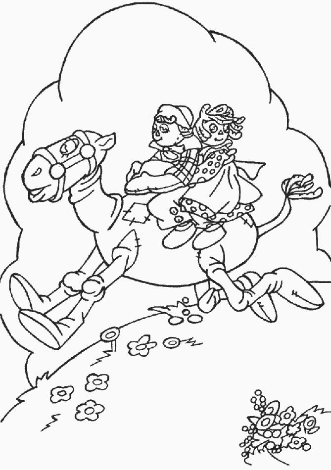 Fisă de colorat cu Raggedy ann and andy de colorat p14