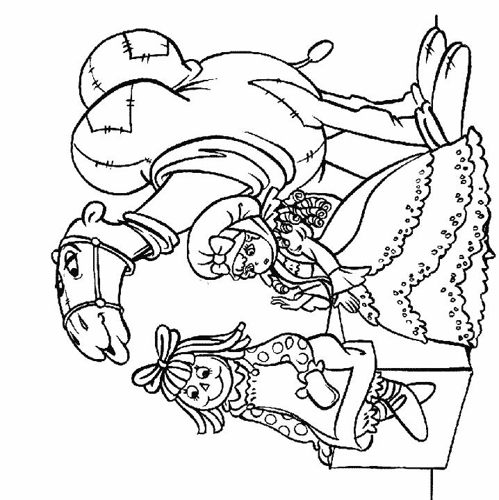 Fisă de colorat cu Raggedy ann and andy de colorat p17