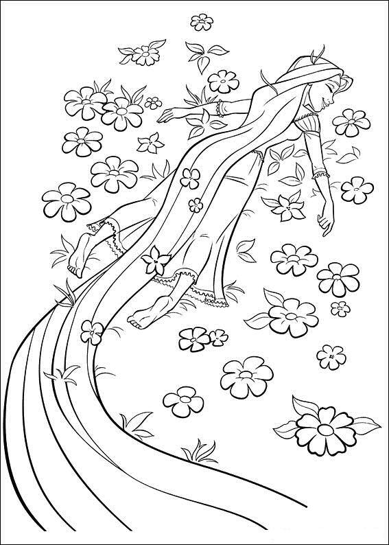 Fisă de colorat cu Rapunzel de colorat p06