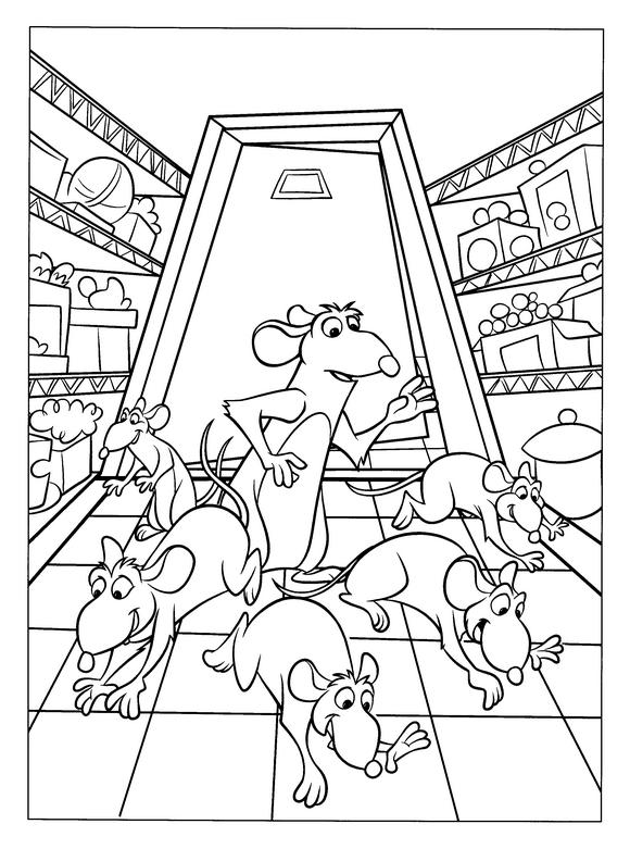 Fisă de colorat cu Ratatouille de colorat p24