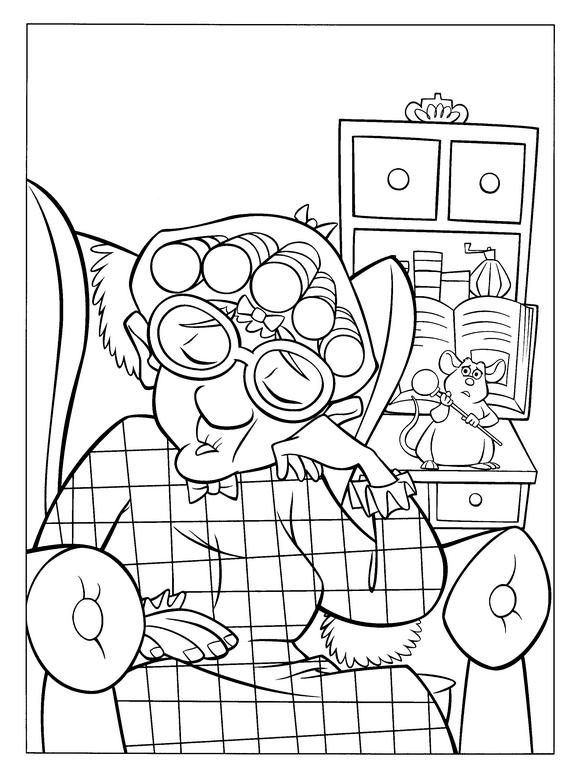 Fisă de colorat cu Ratatouille de colorat p27