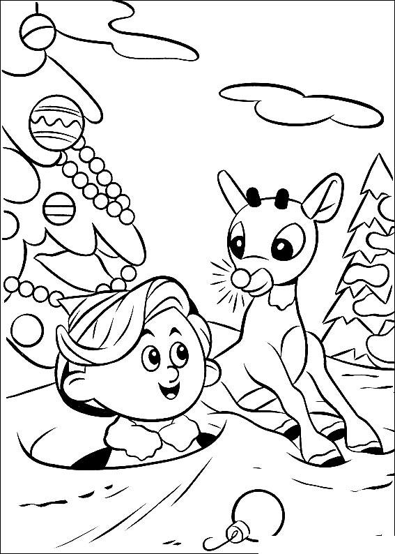Fisă de colorat cu Rudolph de colorat p16