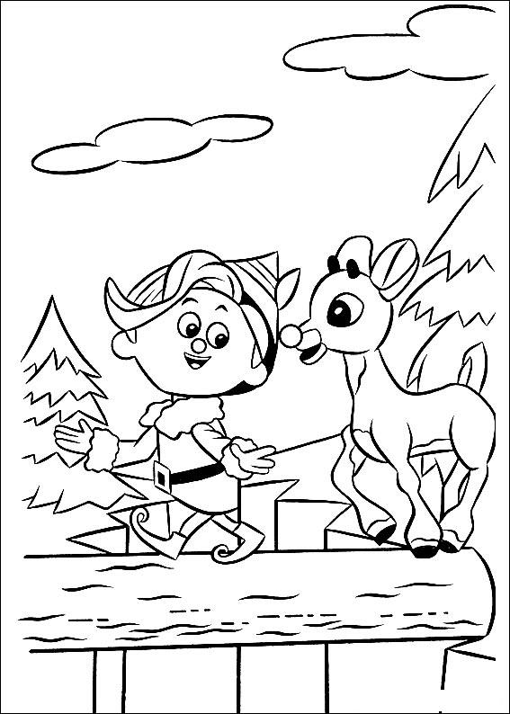 Fisă de colorat cu Rudolph de colorat p17