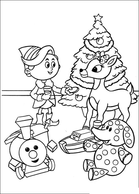 Fisă de colorat cu Rudolph de colorat p45