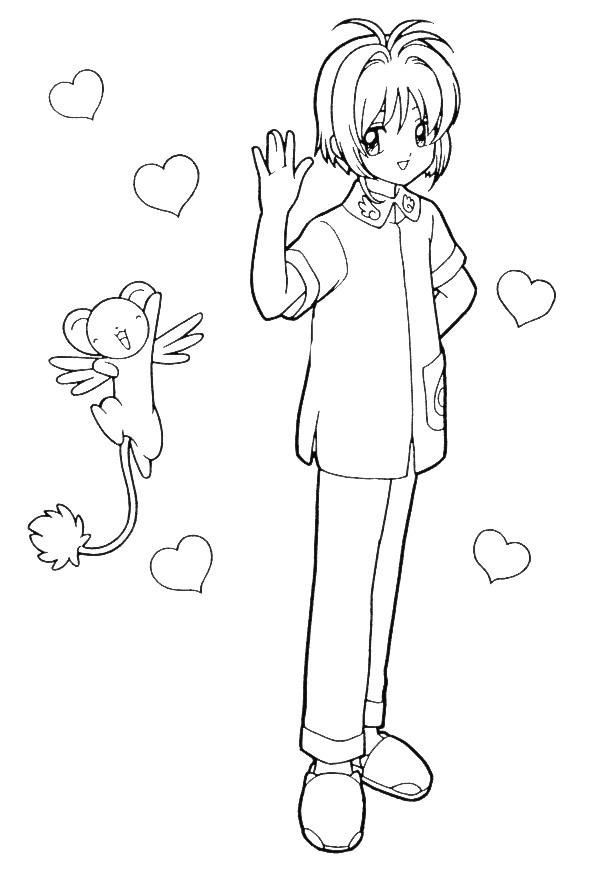 Fisă de colorat cu Sakura de colorat p13