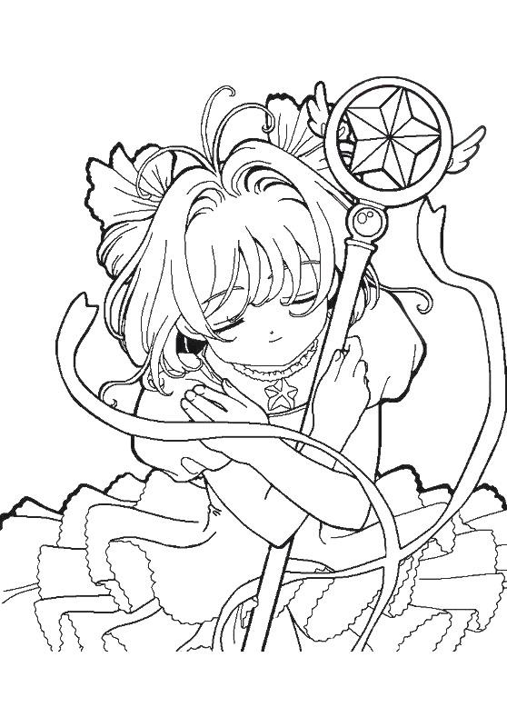 Fisă de colorat cu Sakura de colorat p20