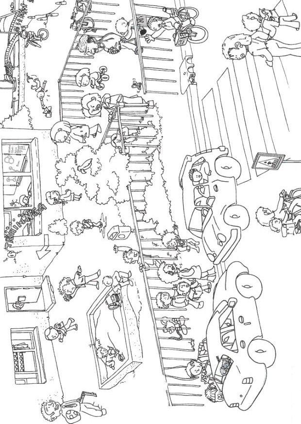 Fisă de colorat cu Scoala de colorat p44