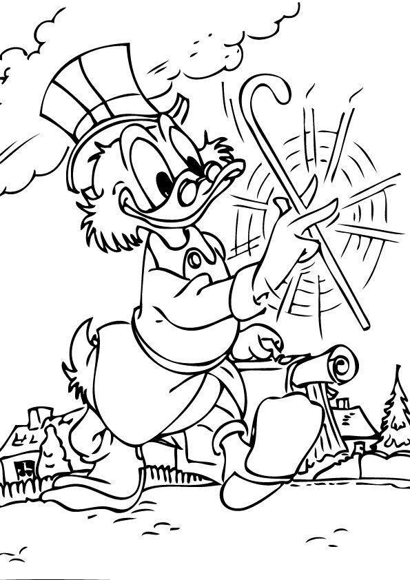 Fisă de colorat cu Scrooge mcduck de colorat p04