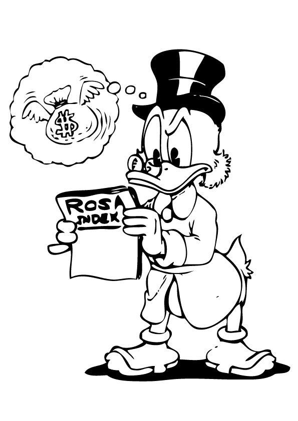 Fisă de colorat cu Scrooge mcduck de colorat p05